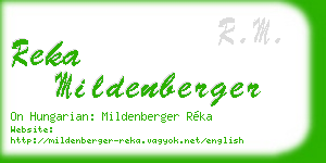 reka mildenberger business card
