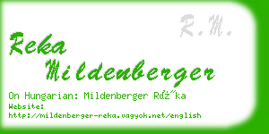 reka mildenberger business card